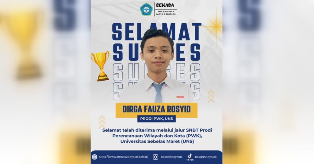 Selamat dan Sukses untuk siswa yang lolos jalur SNBT Tahun Ajaran 2025/2026 !!